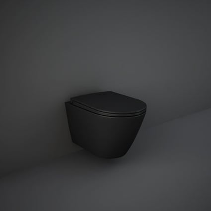 Λεκάνη Κρεμαστή Feeling Black Matt Rimless Rak Ceramics